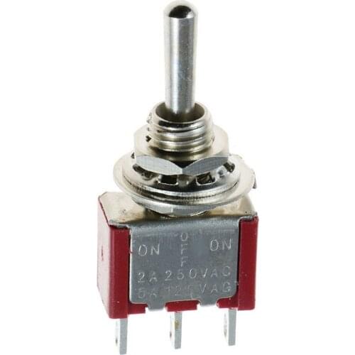 2 Pcs AC SPDT On/Off/On 3 Pin Momentary Toggle Switch AC250V/2A/120V/5A LW red