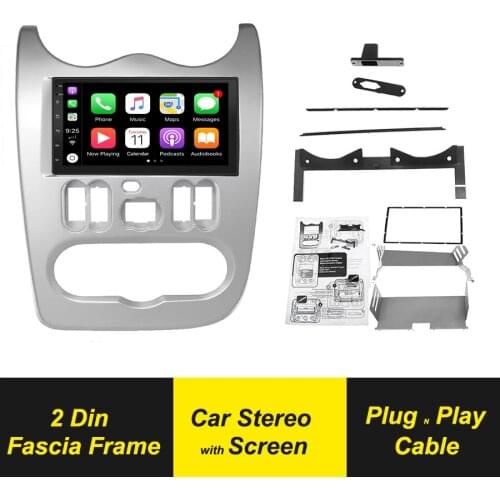 2Din Car Audio Android Player Frame Radio Fascia For Renault Logan Sandero Duster Dacia GPS Navigation Facia Bezel Adapter Plate