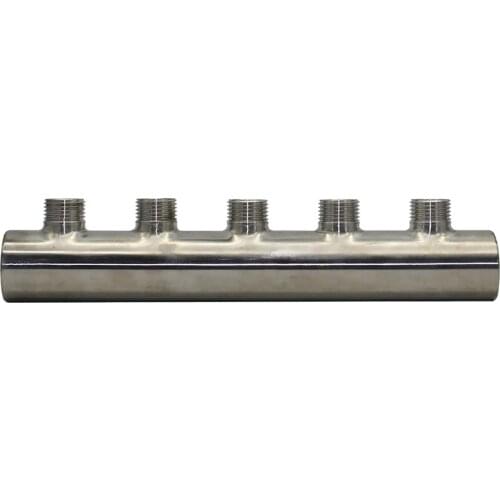 3/4 1/2 Stainless steel Water Distribution Manifold for Underfloor Heating System(2-12 port) 1 tubo end closed