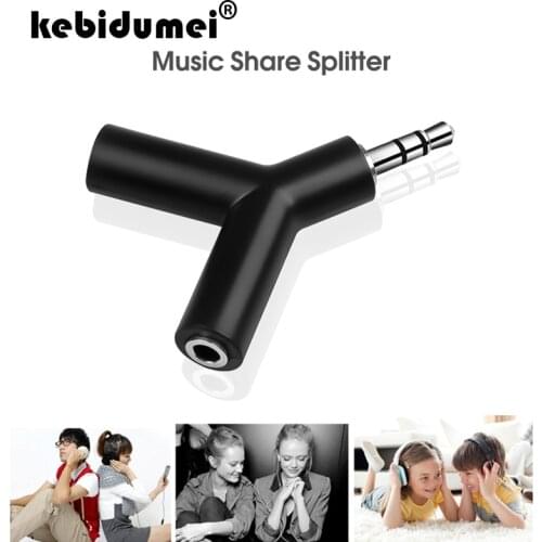 3.5mm Double Jack Audio Splitter Y Shape Headphone Male To 2 Female Stereo Headset Adapter For iPhone Samsumg Earphone Splitter
