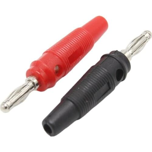 10Pcs/lot Red and Black 4mm Solderless Side Stackable Banana Plug