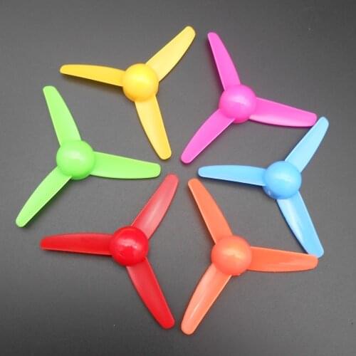 500Pcs 8CM 3-Blade Propeller Plastic 3 Leaves Helix OARS Aperture=2mm 1.95MM Dia 80mm Yellow Orange Green Blue Red Pink TH. 14MM