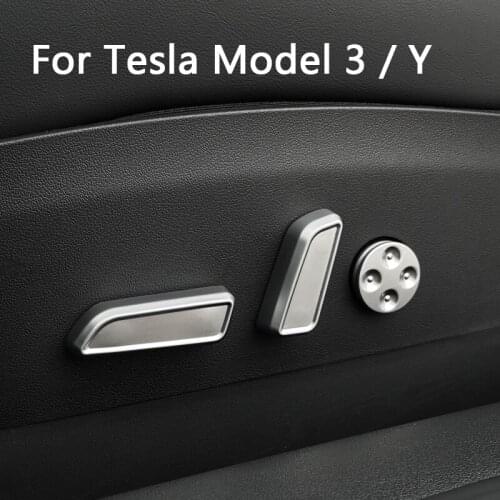 6pcs Car Seat Button Adjuster Cover Shell Sticker Interior Decorative Frame Shell Modification for Tesla Model 3/Y Accessories