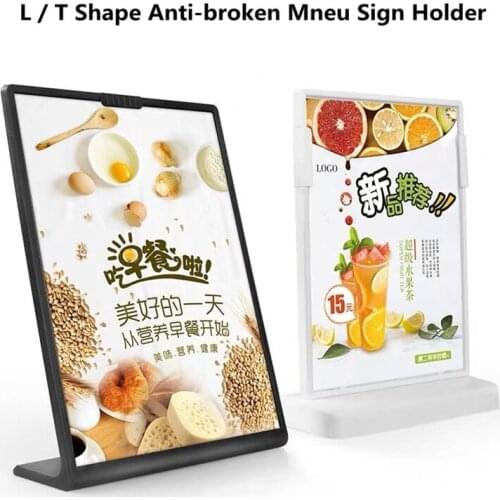 A6 L And T Shape Acrylic Poster Menu Holder Stand Lean to Perspex Leaflet Table Display Stands Setting Display Tent Stand Holder