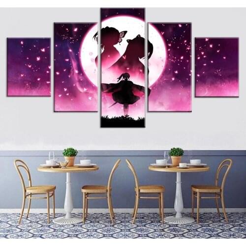 5pcs full square round diy 5d diamond painting Demon Slayer embroidery diamond Picture mosaic Artworks A2106