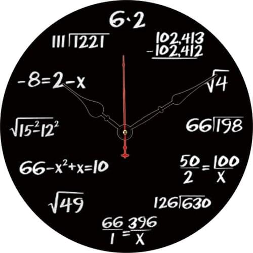 Large Wall Clock Mathematical Equations for Numerals Wall Clock Reloj De Pared Creative Mordern Decoration Salon