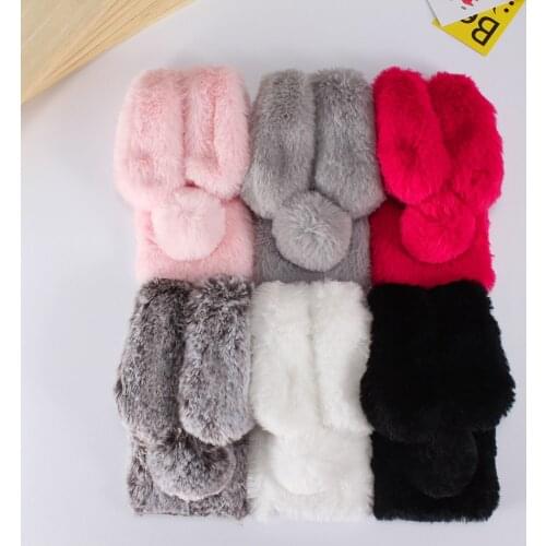 Rabbit Fur Cases For HTC Desire 12 Plus U11 U12 10 One M10 U ULTRA Cover Protective Housing Warm Fur Cover