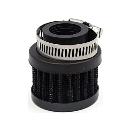 Black 25mm Inlet Dia Car Vehicle Air Intake Filter Cleaner w Adjustable Clamp