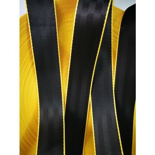 Black-yellow 3M-36M Car Seat Belt Webbing Universal Car Personalized Modification Seat Belt Webbing Car Accessories