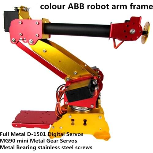 ABB colour Industrial robot 6 DOF robot arm Full Metal + Digital Servos for Teaching and Experiment 6-Axis Desktop Robotic Arm
