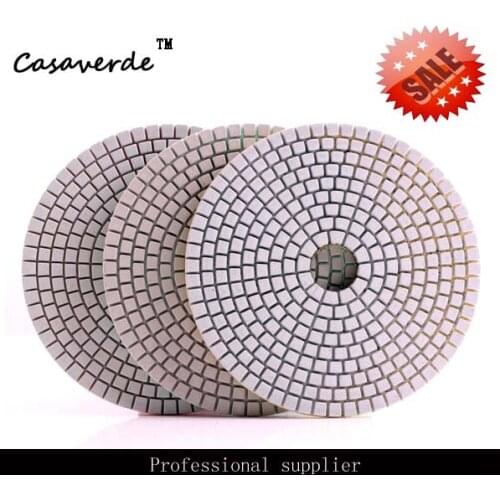 DC-AWS3PP03 premium quality 5"(125mm) diamond flexible dry and wet diamond 3 step polishing pads for concrete and stone