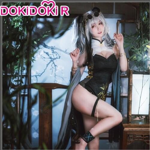 DokiDoki-R Game Arknights Ambience Synesthesia FEater Cosplay Costume Women FEater Game Arknights Cosplay FEater Cheongsam