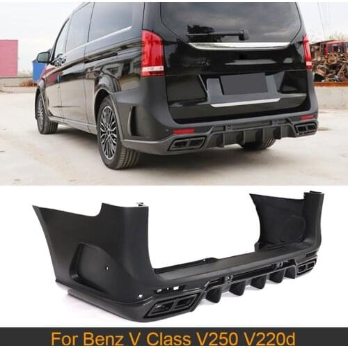 Car Rear Bumper Body Kits for Mercedes-Benz V Class V250 V220d 2015 - 2019 Rear Diffuser Bumper Body Kit
