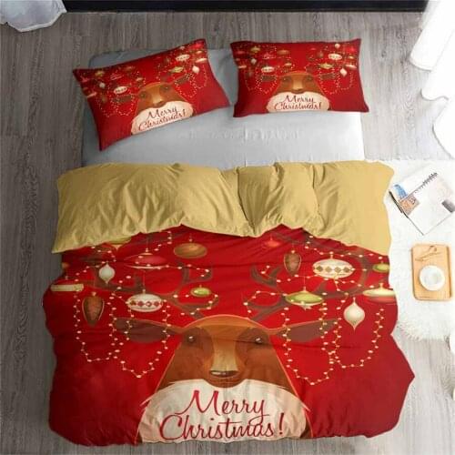 HELENGILI 3D Bedding Set Christmas Print Duvet cover set lifelike bedclothes with pillowcase bed set home Textiles #SD-35