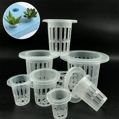 10pcs Hydroponic Mesh Pot Vegetable Planting Basket Soilless Cultivation Plastic Plant Rooter Cup Aquarium Plant Cultivate Pot
