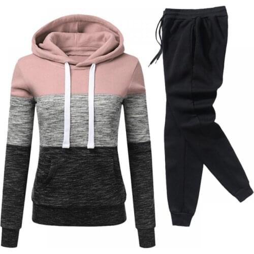 New Women Tracksuit Autumn Winter Fashion Brand 2 Pieces Sets Sportswear Hoodies and Gyms Fitness Pants Outfits Female Clothing