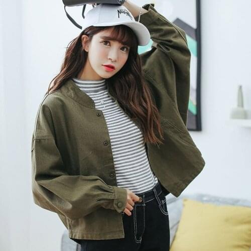 2019 new Korean version of loose coat ladies Joker short spring and autumn jacket thin baseball suit denim jacket