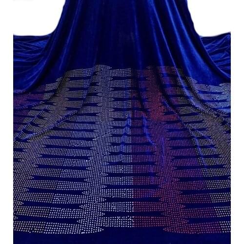Top Sale Fashion Velvet Nigerian Lace Fabric Dubai Embroidered French Tulle Lace Latest African Lace Fabric With Stones J42971