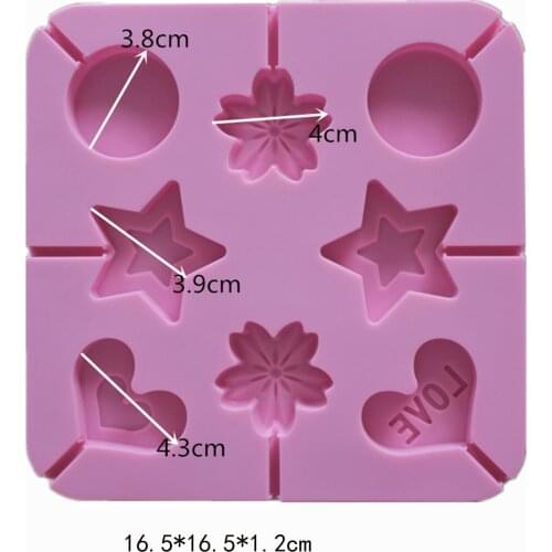 Cute Round Star Variety Shapes Silicone Lollipop Molds Jelly and Candy Molds Cake Mold Cake Decorating Form Silicone Bakeware