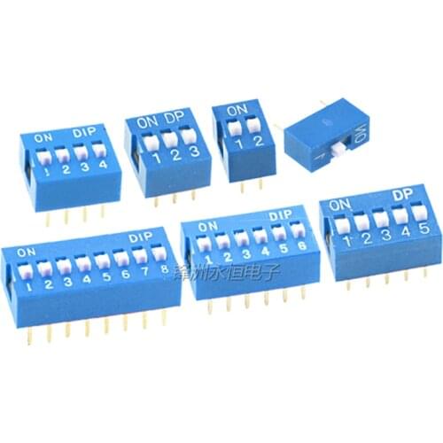 10pcs Slide Type Switch Module 1 2 3 4 5 6 7 8 10 PIN 2.54mm Position Way DIP Pitch Toggle Switch Blue Snap Switch Dial Switch