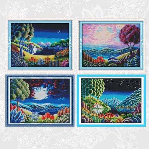 Fantastic Scenery Patterns Printed Cross Stitch kit Sale Crafts DMC Thread Embroidery set DIY Handmade Home Decoration