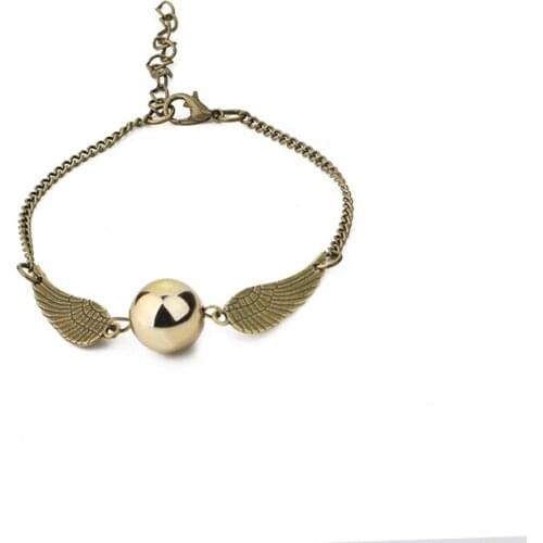 2021 New Trendy Link Chain Kids Bracelet Classic 14mm Golden Snitch Ball With Wing Cheap Bracelet For Men Women Jewelry Gift