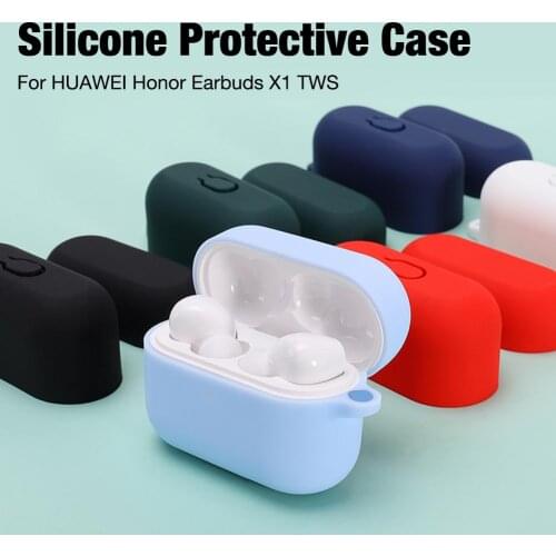 New Silicone Protective Case Replacement Travel Bag Protection Cover Box With Carabiner Fit For HUAWEI Honor X1 TWS Earbuds Case