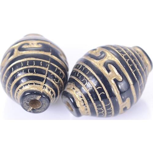 Wholesale 15x21mm Acrylic Patterned Oval Shape Plastic Antique Design Beads For Diy Jewelry Making Accessories
