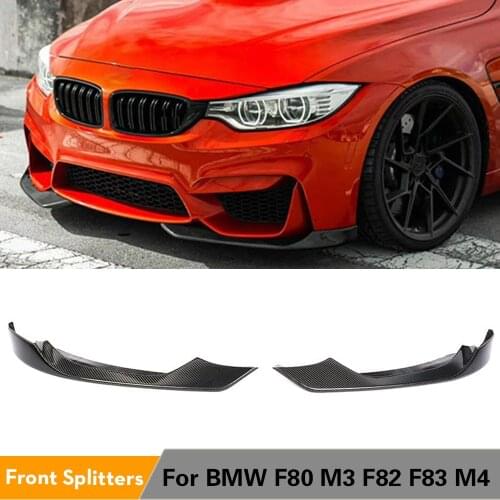 Front Bumper Lip Spoiler Splitters for BMW F80 M3 F82 F83 M4 Sedan Coupe Convertible 2014 - 2018 Winglets Carbon Fiber / FRP