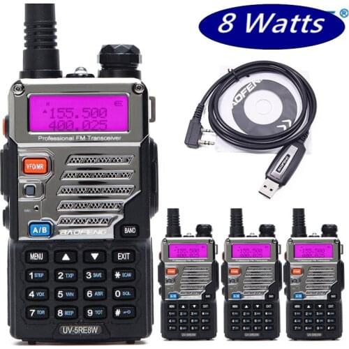 4 Pcs BaoFeng UV-5RE 8W Walkie Talkie 10km Dual Band UV5R Two Way Radio VOX Flashlight Handheld Long Range Portable Ham CB Radio
