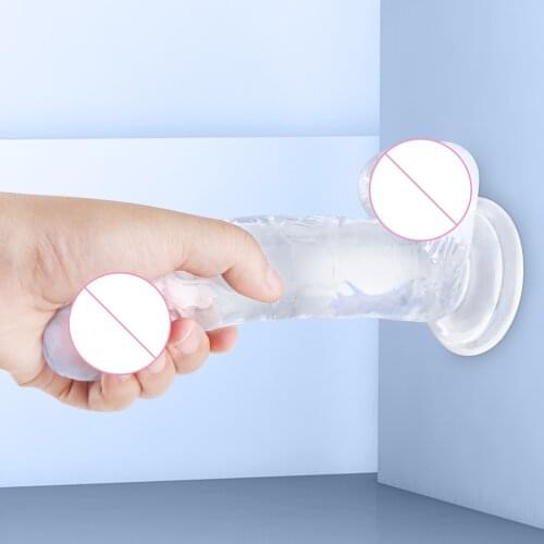 Realistic Dildo for Woman Soft Penis Anal Butt Plug Crystal Dildo Vagina Jelly Dick With Suction Cup Female Penis Sex Erotic Toy