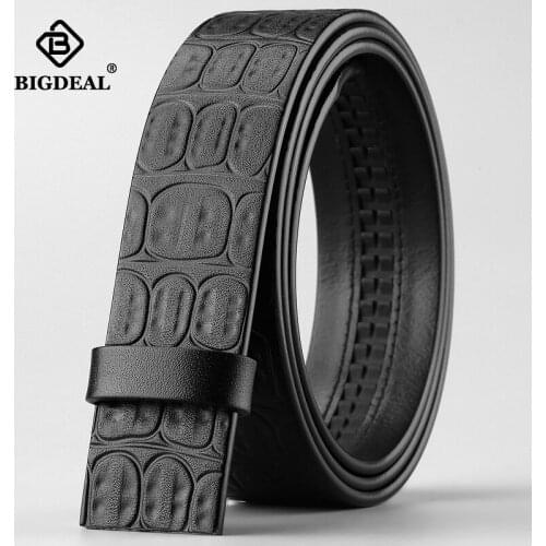Mens Genuine Leather Belt Automatic buckle Men Fashion Jeans Pants Belt youth accessory 3.5cm width