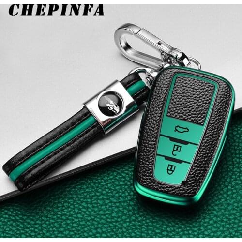 TPU Car Key Case Full Cover For Toyota Prius Camry Corolla C-HR CHR RAV4 Prado 2017 2018 2019 ButtonsRemote Accessories keychain