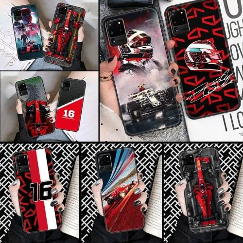 Charles Leclerc 16 F1 Phone case For Samsung Galaxy Note 4 8 9 10 20 S8 S9 S10 S10E S20 Plus UITRA Ultra black fashion cover