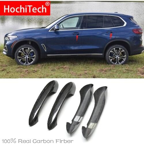 High Quality For BMW x5 G05 M50i xDrive40i 2019 2020 Car Accessories Carbon Fiber Auto Door Handle Knob Exterior Trim Covers