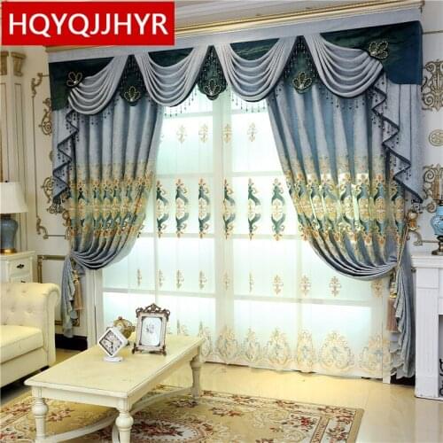 High Quality Customized Elegant Decorative Embroidered Curtains For Bedroom European-Style Luxury Villa Curtains For Living Room