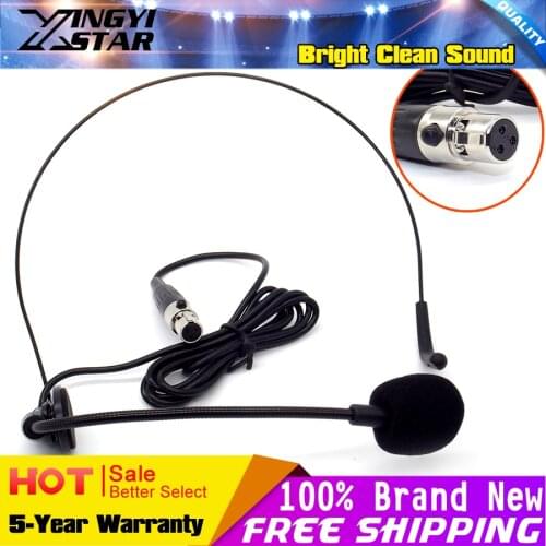 10Pcs/lot Mini XLR 3 Pin TA3F Plug Earhook Head-Mounted Headworn Mic Headset Microphone Headband Mike For SAMSON Wireless System