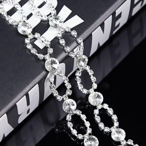 10Yards Quality Clear Crystal Diamante Rhinestone Chain Ribbon Bridal Wedding