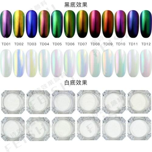 12 Items Color Changed Paint Neon Aurora Powder Chameleon Pigment for Cosmetics, Nail Polish Art