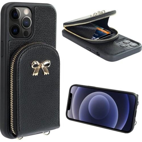 2021 Fashion Magsafe Magnetic Wallet Card Bag for iPhone 12 Pro Max 11 Cover Anti-knock leather bow Cases for iPhone 12