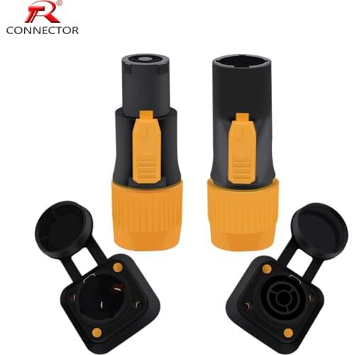 4sets Waterproof Locking Powercon True Connector NAC3FX-W + PowerCon Chassis Connectors NAC3MPX or NAC3MX-W + NAC3FPX
