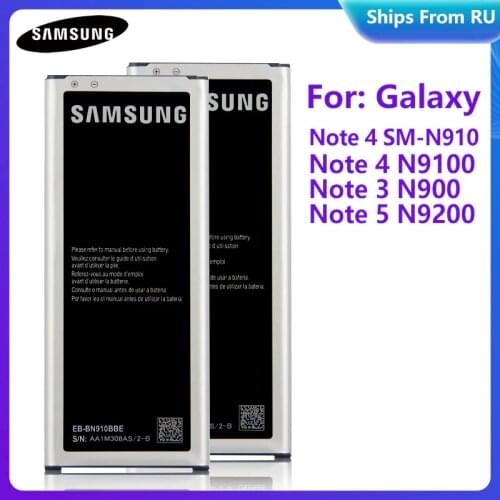 Original Battery EB-BN910BBU EB-BN910BBC EB-BN910BBE For Samsung GALAXY NOTE 4 N910C N9100 N9106W N9108 Note 3 N9002 Note5 N9200