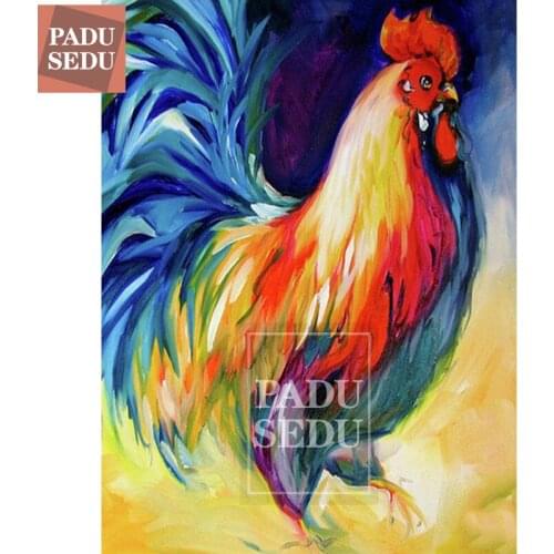Diamond Embroidery Animals Cock Diamond Mosaic Art Painting With Square Rhinestones Flowers Bead Picture Kits Modern Home Decor