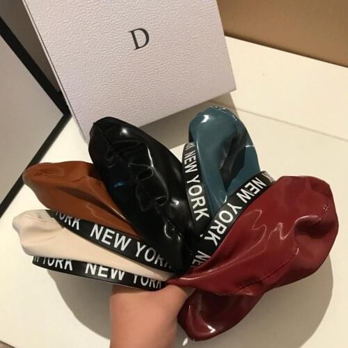 Elegant Women Faux Leather Berets letters printing Autumn Winter Solid Color PU Painter Hat French Cap Female