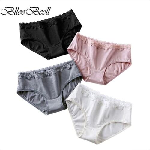 BllooBeell Womens Cotton Underwear Briefs Girls Panties for Women Sexy Lace Pants Mid Low-Rise Ladies Lingerie Comfortable Cute