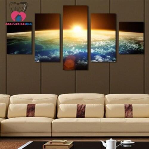 Diamond mosaic landscape universe Pictures of rhinestones full figuration Diamond embroidery sale painting triptych Crafting