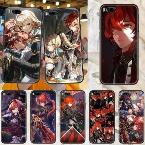 Genshin Impact Diluc Phone case For Xiaomi Mi Max Note 3 A2 A3 8 9 9T 10 Lite Pro Ultra black luxury funda tpu cover art shell