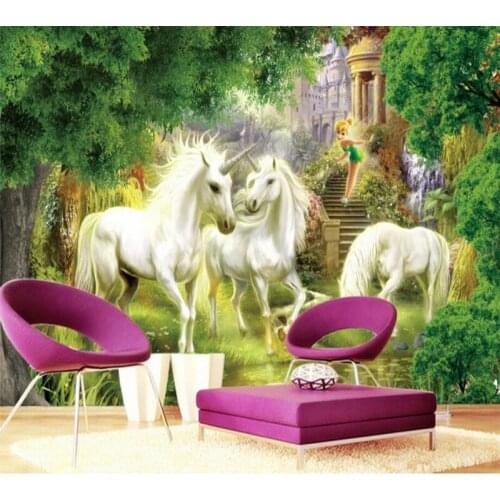 Beibehang Custom photo wallpaper unicorn wall paper kitchen living room bedroom TV 3d mural wallpaper modern painting wallpaper