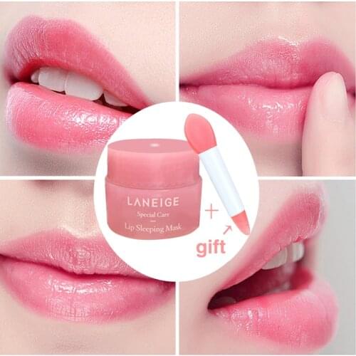 Korea lips care lip sleep mask night sleep hydrated maintenance lip balm pink lips whitening cream nourish protect 3g
