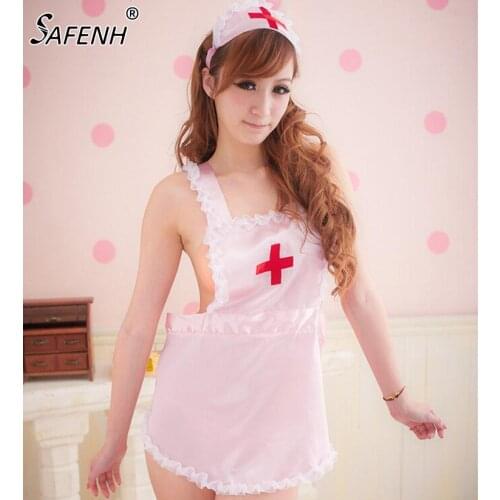 COSPLAY temptation to Erotic Nurse Lingerie Women Costumes Toy Sexy underwear Role play Bodydolls Pink White Sleepwear